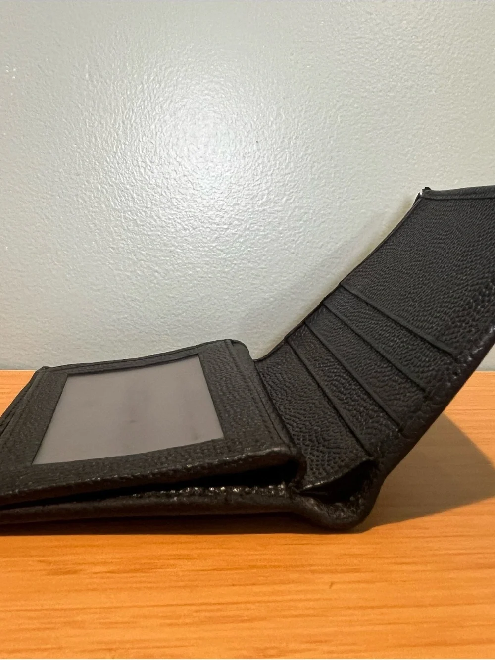 Salvatore Ferragamo Black Pebbled Leather Key & Card Holder